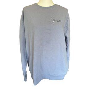 Fila Women's Purple Impression Sweatshirt XXL Long Sleeve Crew Neck Side Pockets